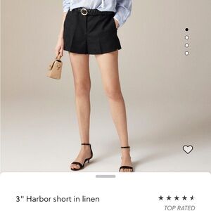 J. Crew Black High Waist Linen Shorts NEW